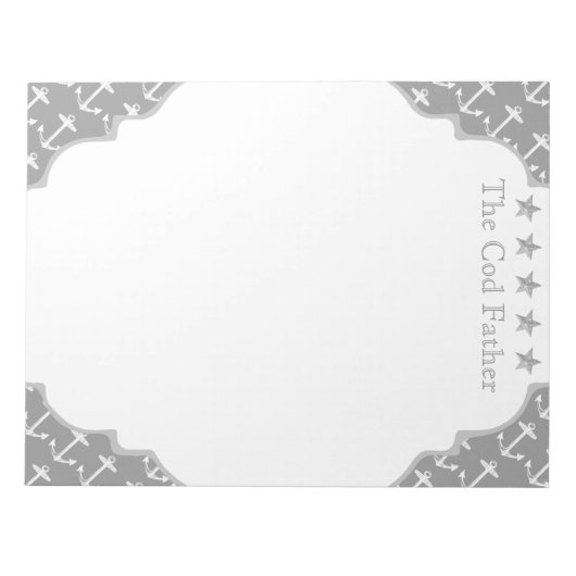 Nautic Gray Anchor Notizblock (Vorderseite)