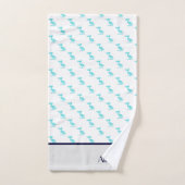 Nautic Gray Navy Aquamarin White Pelican Coastal Badhandtuch Set (Handtuch)