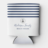 Nautic Handgeschriebenes Family Beach House Dosenkühler (Vorderseite)