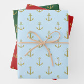 Nautic Haven Wrapping Paper Flat Sheet Set 3 Geschenkpapier Set (Beispiel)
