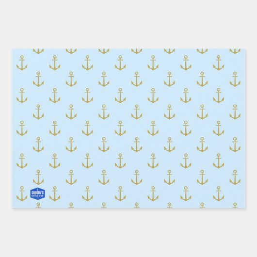 Nautic Haven Wrapping Paper Flat Sheet Set 3 Geschenkpapier Set (Vorderseite)