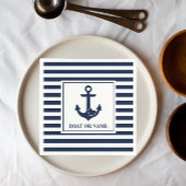 Nautic Heart Anchor Boat Name Marine White Strike Serviette