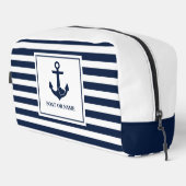 Nautic Heart Anchor Boat Name Marine White Strike Waschbeutel (Rechte Ecke)