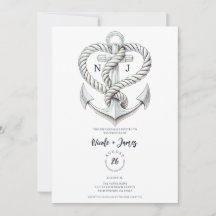 Nautic Heart Rope Anchor Coastal Wedding