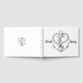 Nautic Heart Rope Anchor Coastal Wedding Gästebuch (Voll)