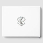 Nautic Heart Rope Anchor Coastal Wedding Gästebuch (Rückseite)
