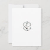Nautic Heart Rope Anchor Coastal Wedding RSVP Einladung (Rückseite)
