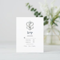 Nautic Heart Rope Anchor Coastal Wedding RSVP