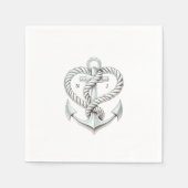 Nautic Heart Rope Anchor Coastal Wedding Serviette (Vorderseite)