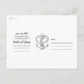 Nautic Heart Rope Anchor Foto Save the Date Ankündigungspostkarte (Rückseite)