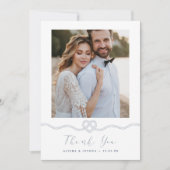 Nautic Heart Rope Navy & White Foto Vielen Dank Dankeskarte (Vorderseite)