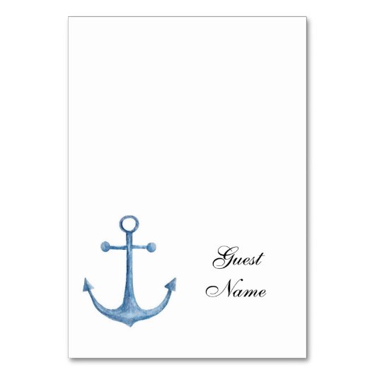 Nautic Hochzeit Platzkarte Beach Tischname Blue Tischnummer (Vorderseite)