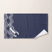 Nautic Hummer Navy Blue White Badhandtuch Set (Handtuch)