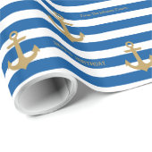 Nautic Individuelle Name Birthday Wrapping Paper Geschenkpapier (Rolleneckpunkt)