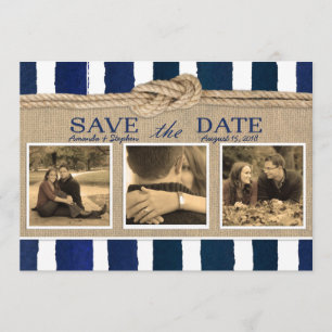 Nautic Knot Burlap Wasserfarbe Save the Date