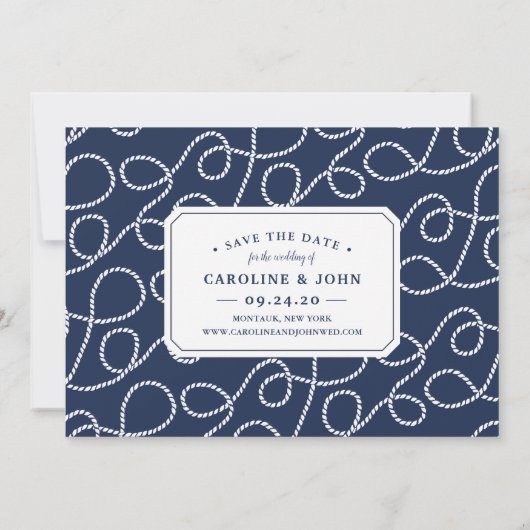 Nautic Knot | Foto Save the Date Karte (Rückseite)