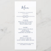 Nautic Knot White Navy Probe Dinner Menu Menükarte (Vorderseite)