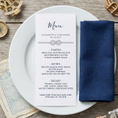 Nautic Knot White Navy Probe Dinner Menu Menükarte
