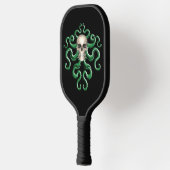 Nautic Kraken Pirate Skull Green Octopus Pickleball Schläger (Links)