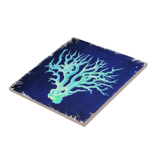 Nautic Küstenschiff Blue Coral Reef Fliese (Seite)