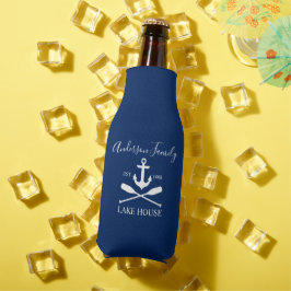 Nautic Lake House Anchor Oars Family Navy Blue Flaschenkühler
