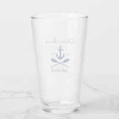 Nautic Lake House Anchor Oars Family Navy Blue Glas (Rückseite)