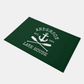 Nautic Lake House Family Anchor Oars Green Fußmatte (Schrägansicht)
