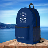Nautic Lake House Family Anchor Oars Navy Blue