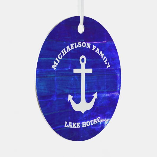 Nautic Lake House Ornament Aus Metall (Vorderseite Rechts)