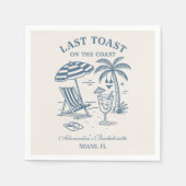 Nautic Last Toast Bachelorette Weekend Serviette (Vorderseite)