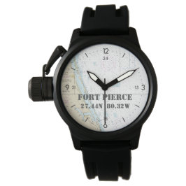 Nautic Latitude Longitude Boater Fort Pierce FL Armbanduhr