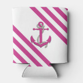 Nautic Light Pink Anker mit Seil/rosa Streifen Dosenkühler (Rückseite)