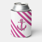 Nautic Light Pink Anker mit Seil/rosa Streifen Dosenkühler (Kanne Rückseite)