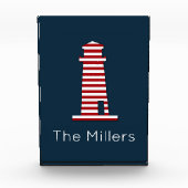 Nautic Lighthouse Family NAME Patriotic Ocean Fotoblock (Vorderseite)