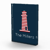 Nautic Lighthouse Family NAME Patriotic Ocean Fotoblock (Rechts)