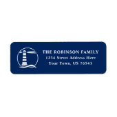 Nautic Lighthouse Ocean Waves Navy Blue Address (Vorne)