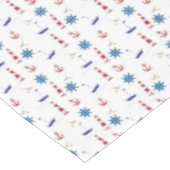 Nautic Lighthouse Sailboat Ocean Rectangle Table Tischdecke (Schrägansicht)