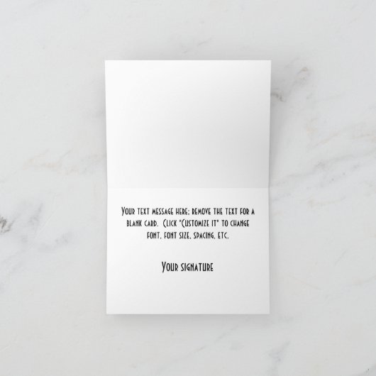 Nautic Lt Blue White Stripe Black Ship Vielen Dank Dankeskarte (Innenseite)