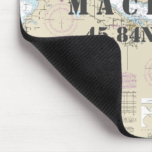Nautic Mackinac Island MI Latitude Longitude Mousepad (Ecke)