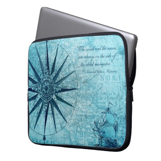 Nautic Map Design Electronics Tablet Sleeve (Vorderseite Links)