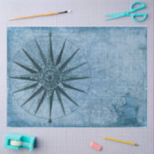 Nautic Map Sailboat Compass Decoupage Blue Seidenpapier (Basteln)