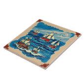 Nautic Marine Life Keramik Art Nr. 2 Fliese (Seite)