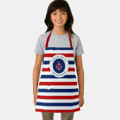 Nautic Marine Navy Blaue weiße Streifen Schürze (Insitu)