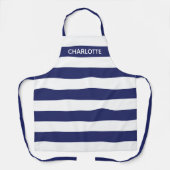 Nautic Marine weiße Streifen benutzerdefinierte Mo Schürze (Vorderseite)