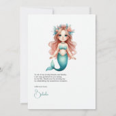 Nautic Mermaid Birthday Party Dankeskarte (Rückseite)