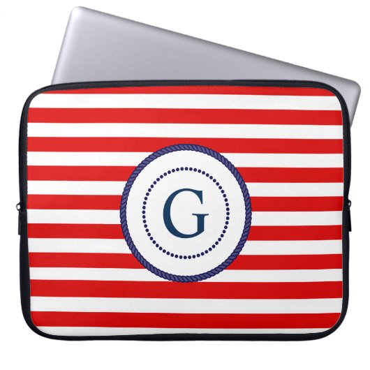 Nautic Mit Monogramm Laptop Case (Vorderseite)