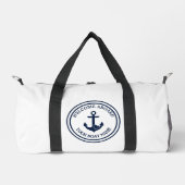 Nautic Modern Heart Anchor White & Navy Duffle Bag (Vorderseite)