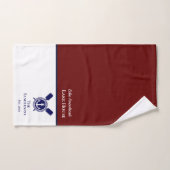 Nautic Modern Navy Blue Monogram Lake House Badhandtuch Set (Handtuch)