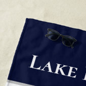 Nautic Modern Navy Blue Monogram Lake House Strandtuch (Beispiel)