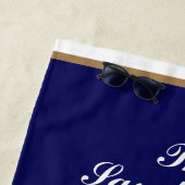Nautic Modern Navy Blue Monogram Lake House Strandtuch (Beispiel)